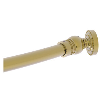 Allied Brass Dottingham Collection Curved Shower Curtain Rod Brackets, Sold in Pairs in Unlacquered Brass