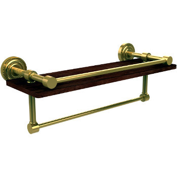 16'' Polished Brass Shelving with Towel Bar