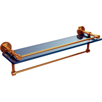 22'' Polished Brass Shelving with Towel Bar