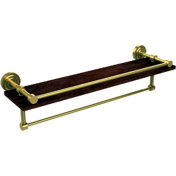 22'' Polished Brass Shelving with Towel Bar