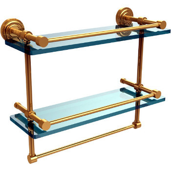 16'' Polished Brass Shelving With Towel Bar