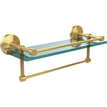 16'' Polished Brass Hardware Shelf with Towel Bar