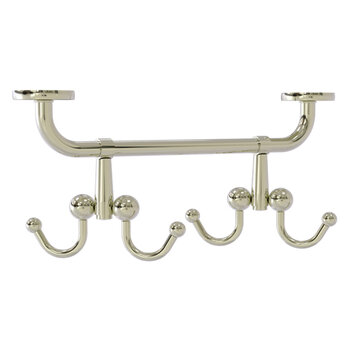 Allied Brass Mug Holders Collection Under Cabinet 4 Coffee Mug Rack in Polished Nickel
