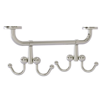 Allied Brass Mug Holders Collection Under Cabinet 4 Coffee Mug Rack in Satin Nickel