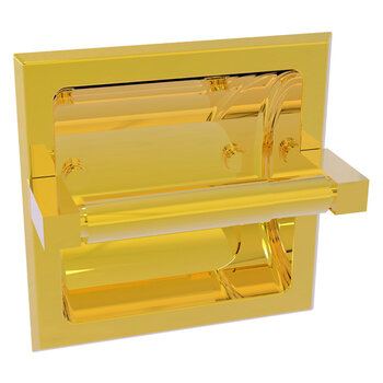Allied Brass Montero Collection Recessed Toilet Paper Holder in Polished Brass