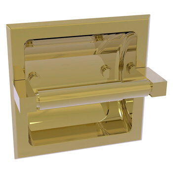 Allied Brass Montero Collection Recessed Toilet Paper Holder in Unlacquered Brass