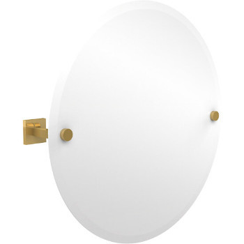 Circular Mirror with Unlacquered Brass Hardware