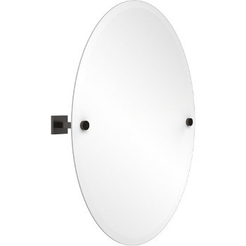 Oval Mirror with Oil Rubbed Bronze Hardware