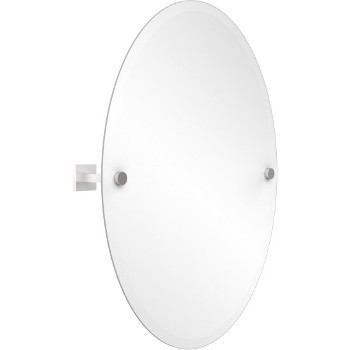 Oval Mirror with Satin Chrome Hardware