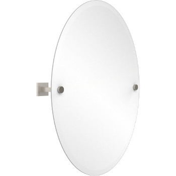 Oval Mirror with Satin Nickel Hardware