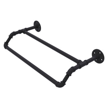 Allied Brass Pipeline Collection 24'' Double Towel Bar in Matte Black