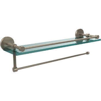 22'' Pewter Hardware Shelf with Paper Towel Roll Holder