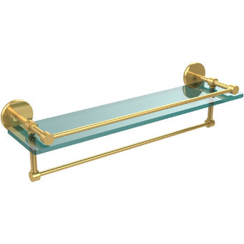 22'' Polished Brass Hardware Shelf with Towel Bar