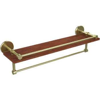 22'' Satin Brass Hardware Shelf with Towel Bar