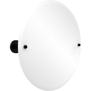 Circular Mirror with Matte Black Hardware