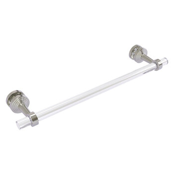 Allied Brass Pacific Beach Collection 18'' Shower Door Towel Bar with Smooth Accents in Satin Nickel