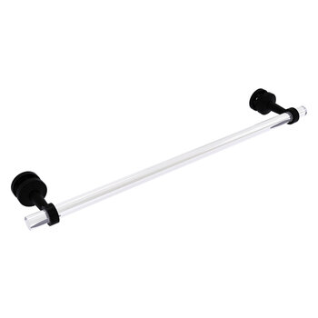 Allied Brass Pacific Beach Collection 24'' Shower Door Towel Bar with Smooth Accents in Matte Black
