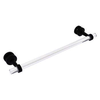 Allied Brass Pacific Beach Collection 18'' Shower Door Towel Bar with Dotted Accents in Matte Black