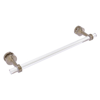 Allied Brass Pacific Beach Collection 18'' Shower Door Towel Bar with Dotted Accents in Antique Pewter