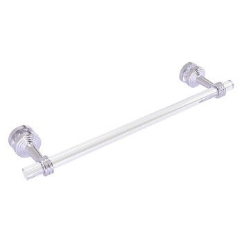 Allied Brass Pacific Beach Collection 18'' Shower Door Towel Bar with Dotted Accents in Satin Chrome