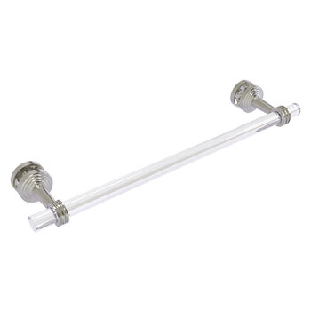 Allied Brass Pacific Beach Collection 18'' Shower Door Towel Bar with Dotted Accents in Satin Nickel