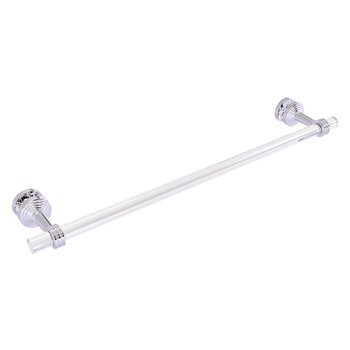 Allied Brass Pacific Beach Collection 24'' Shower Door Towel Bar with Dotted Accents in Polished Chrome