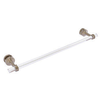 Allied Brass Pacific Beach Collection 24'' Shower Door Towel Bar with Dotted Accents in Antique Pewter