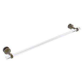 Allied Brass Pacific Beach Collection 30'' Shower Door Towel Bar with Dotted Accents in Antique Brass