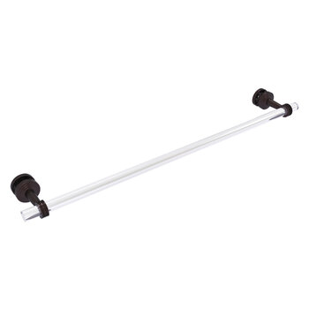 Allied Brass Pacific Beach Collection 30'' Shower Door Towel Bar with Dotted Accents in Antique Bronze