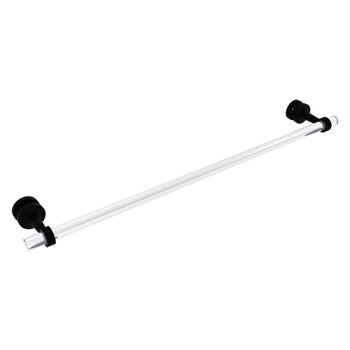 Allied Brass Pacific Beach Collection 30'' Shower Door Towel Bar with Dotted Accents in Matte Black