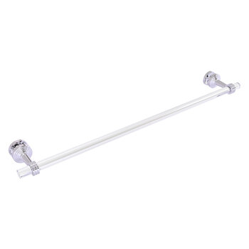 Allied Brass Pacific Beach Collection 30'' Shower Door Towel Bar with Dotted Accents in Polished Chrome