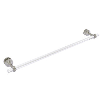 Allied Brass Pacific Beach Collection 30'' Shower Door Towel Bar with Dotted Accents in Satin Nickel