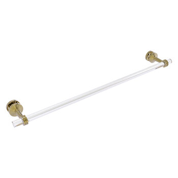 Allied Brass Pacific Beach Collection 30'' Shower Door Towel Bar with Dotted Accents in Unlacquered Brass
