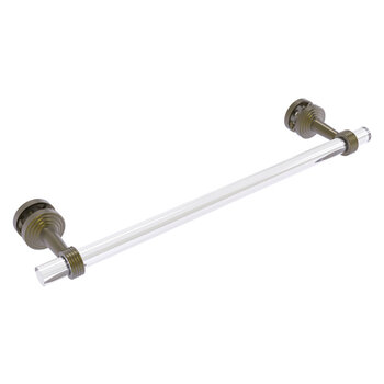 Allied Brass Pacific Beach Collection 18'' Shower Door Towel Bar with Grooved Accents in Antique Brass