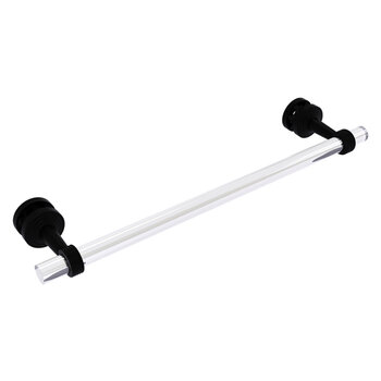 Allied Brass Pacific Beach Collection 18'' Shower Door Towel Bar with Grooved Accents in Matte Black