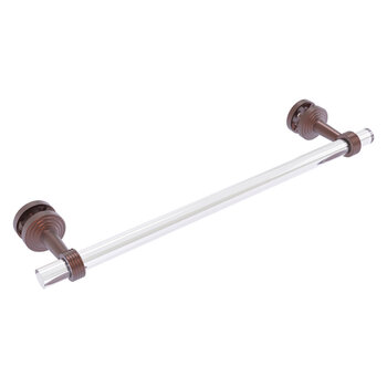 Allied Brass Pacific Beach Collection 18'' Shower Door Towel Bar with Grooved Accents in Antique Copper