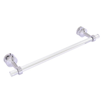 Allied Brass Pacific Beach Collection 18'' Shower Door Towel Bar with Grooved Accents in Polished Chrome