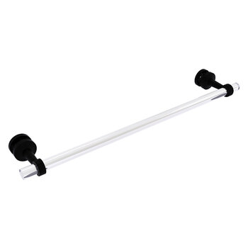 Allied Brass Pacific Beach Collection 24'' Shower Door Towel Bar with Grooved Accents in Matte Black