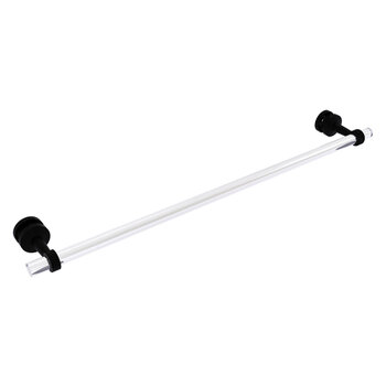 Allied Brass Pacific Beach Collection 30'' Shower Door Towel Bar with Grooved Accents in Matte Black