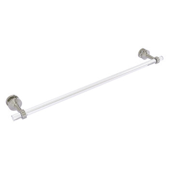 Allied Brass Pacific Beach Collection 30'' Shower Door Towel Bar with Grooved Accents in Satin Nickel