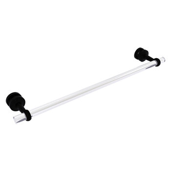 Allied Brass Pacific Beach Collection 24'' Shower Door Towel Bar with Twisted Accents in Matte Black