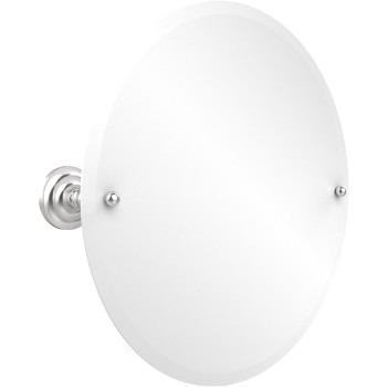 Circular Mirror with Satin Chrome Hardware