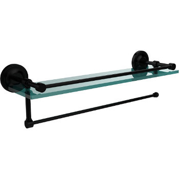 16'' Shelves with Matte Black and Paper Towel Roll Holder