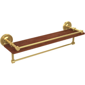 22'' Shelves with Unlacquered Brass and Towel Bar
