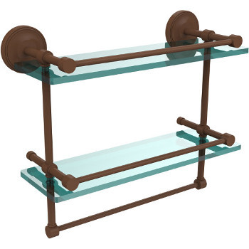 16'' Shelves with Antique Bronze and Towel Bar