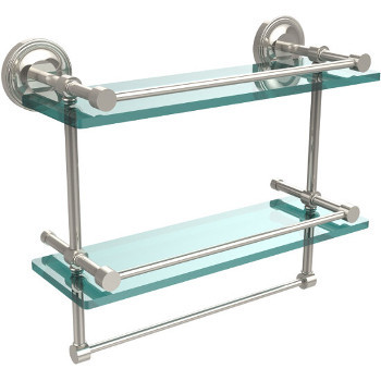 16'' Shelves with Polished Nickel and Towel Bar