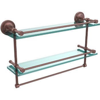 22'' Shelves with Antique Copper and Towel Bar