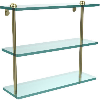 16'' Shelves with Satin Brass Hardware