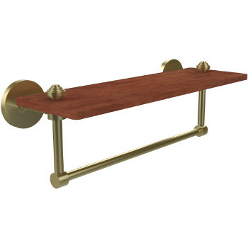 16'' Shelves with Satin Brass and Towel Bar Hardware