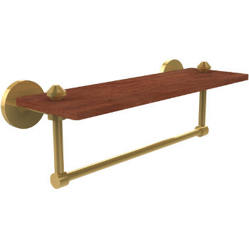 16'' Shelves with Unlacquered Brass and Towel Bar Hardware